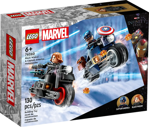 LEGO - Black Widow & Captain America Motorcycles 130 Pieces