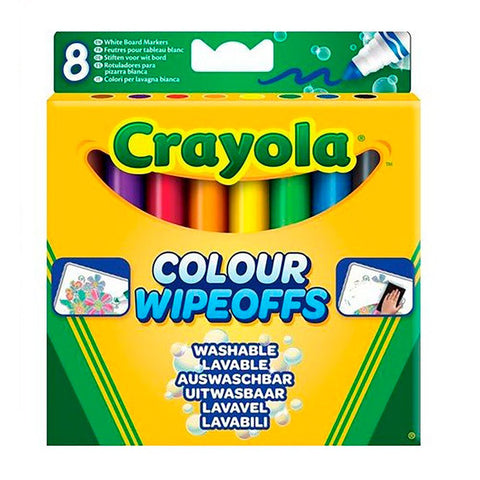 8 Colour Wipe offs White Board Markers Wide Tip