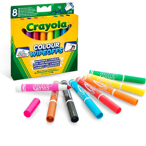 8 Colour Wipe offs White Board Markers Wide Tip