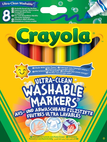 Crayola 8 Ultra Clean Washable Markers Broad Line Tip