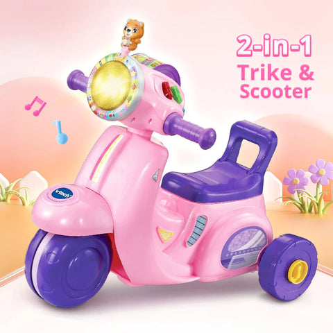 VTech 2-in-1 Ride & Balance Scooter Pink