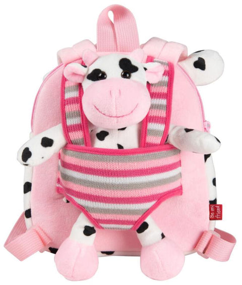 Perletti Connie The Cow Reversible Backpack With Plush Toy 25cm