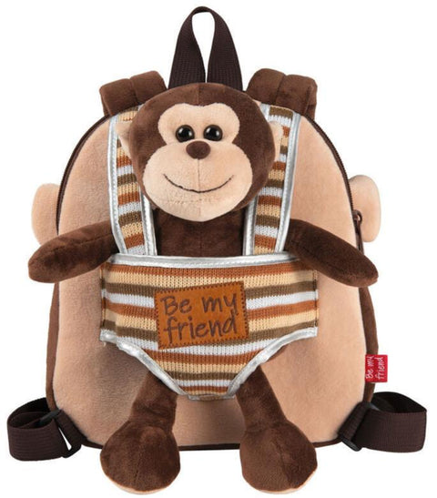 Max Monkey Reversible Backpack With Plush Toy 25cm