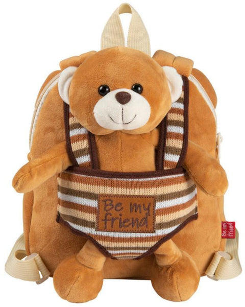 Perletti Benji Bear Reversible Backpack With Plush Toy 25cm