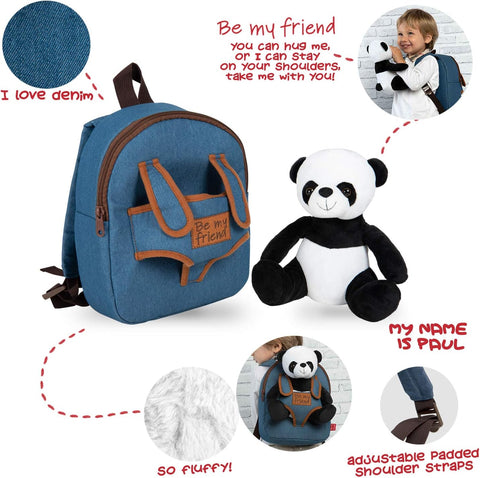 Perletti Paul Panda Backpack With Plush Toy 26cm