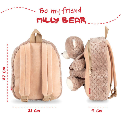 Perletti Milly Bear Backpack With Plush Toy 26cm