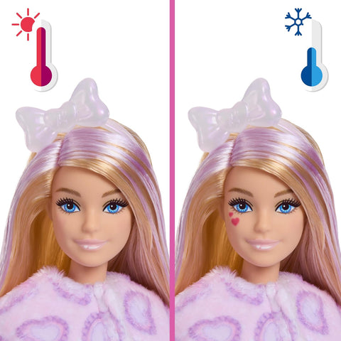 Barbie Cutie Reveal Doll & Accessories, Cuddly Series Kitten With 10 Surprises JJP64