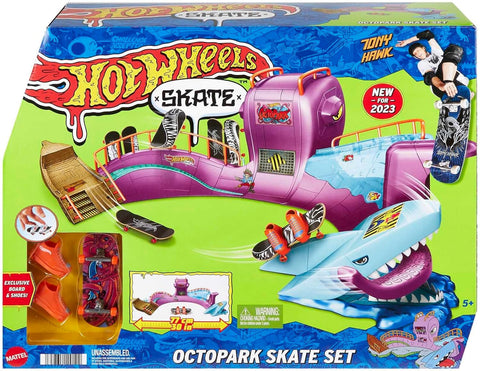 Hot Wheels Skate Octopark Playset, With Exclusive Fingerboard And Skate Shoes