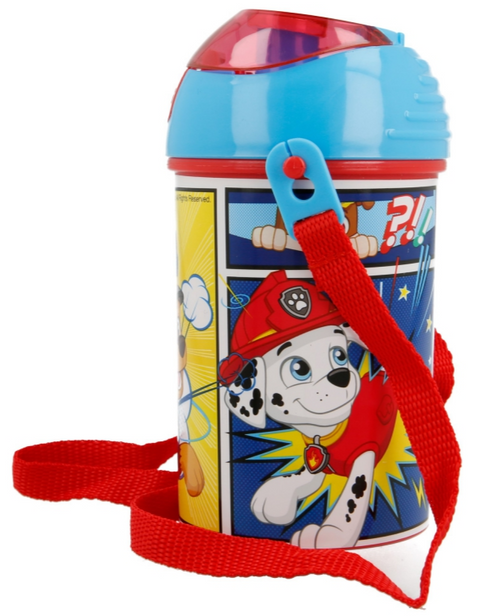 Paw Patrol Water Bottle 450ml With Straw and Strap