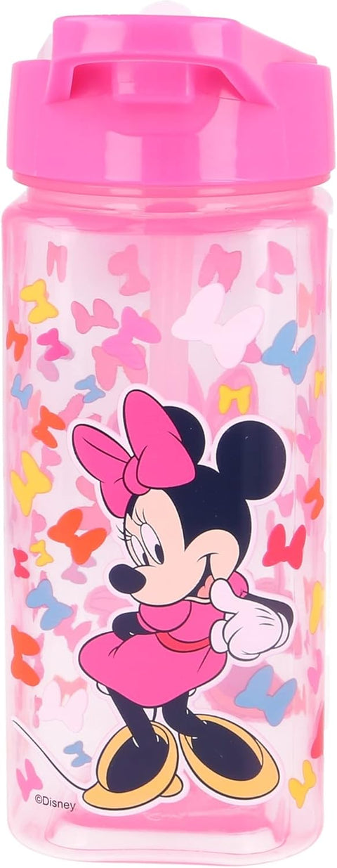 Disney Minnie Mouse Water Bottle 530ml With Straw