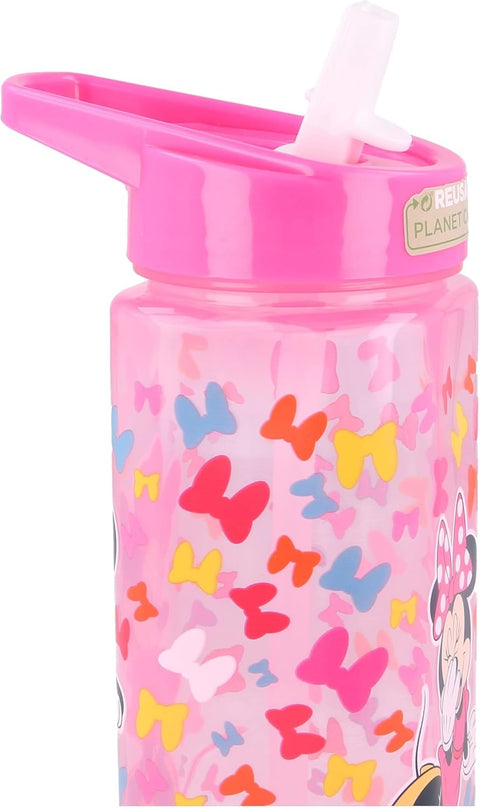 Disney Minnie Mouse Water Bottle 530ml With Straw