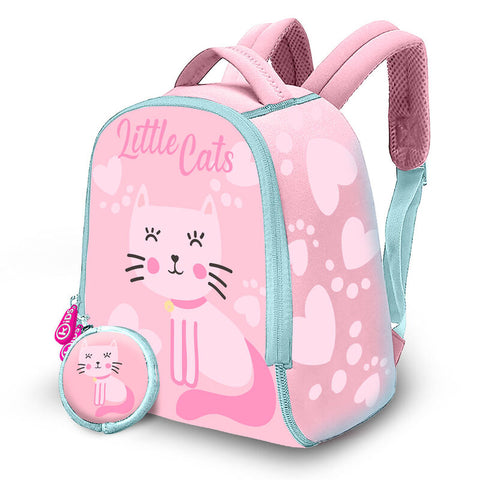 Neoprene Cats Backpack With Purse 25cm