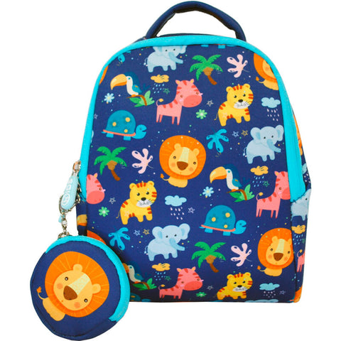 Neoprene Animals Backpack With Purse Blue 25cm