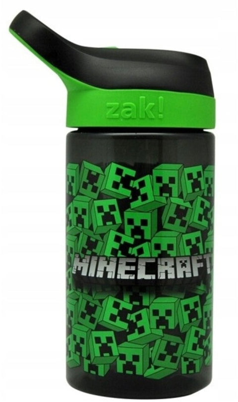 Minecraft Black Mob Heads PP Water Bottle With Straw 450ml