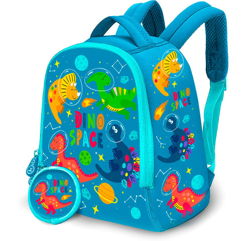 Neoprene Dino Space Backpack With Purse 25cm