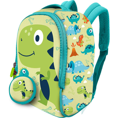 Neoprene Dinosaur 1 Backpack With Purse Blue 26cm