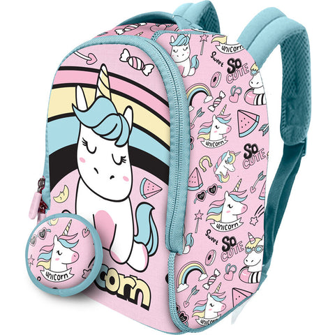 Neoprene Unicorn Backpack With Purse 26cm