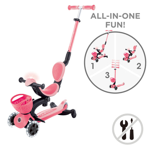 GO•UP Baby Lights 360° 3 in 1 Ride-on Pastel Pink