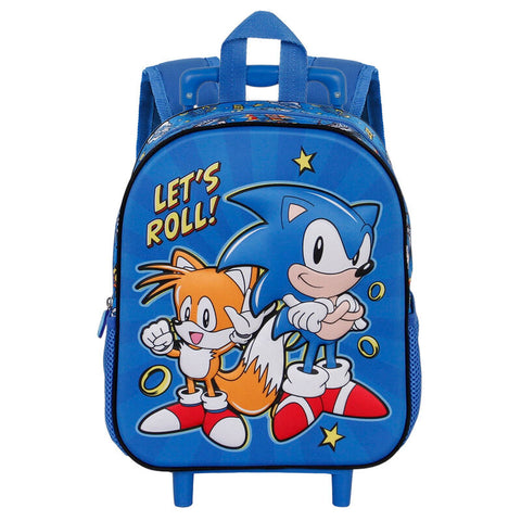 Sonic The Hedgehog Let's Roll 3D Trolley Backpack 34cm