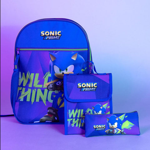 Sonic PrimeSet Backpack 42cm Set With Lunch Bag and Pencil Case