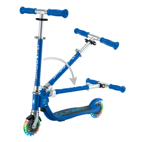 Globber Flow Foldable Junior Lights 2-Wheel Scooter Navy Blue 3+ Years