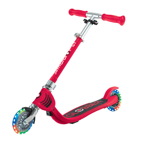 Globber Flow Foldable Junior Lights 2-Wheel Scooter Red 3+ Years