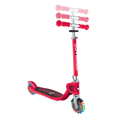 Globber Flow Foldable Junior Lights 2-Wheel Scooter Red 3+ Years