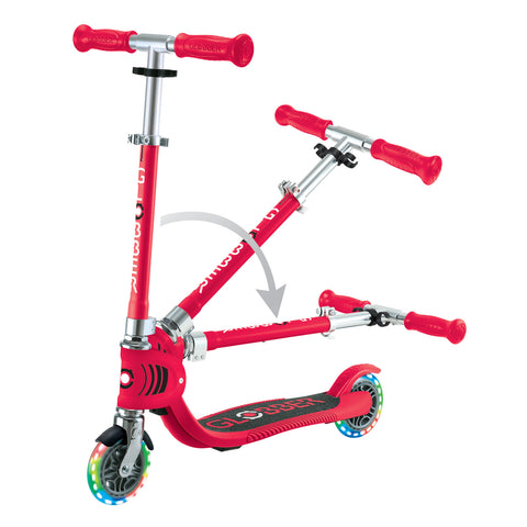 Globber Flow Foldable Junior Lights 2-Wheel Scooter Red 3+ Years