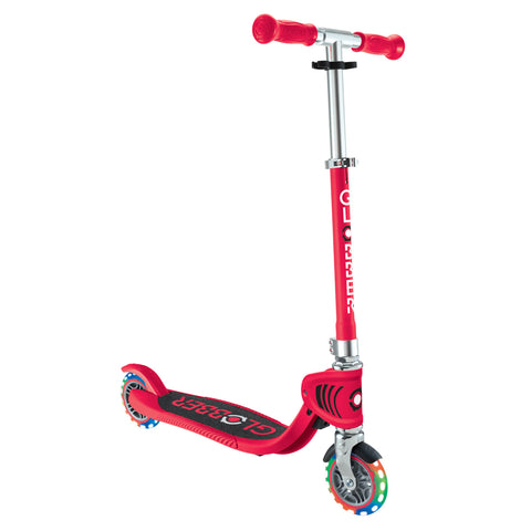 Globber Flow Foldable Junior Lights 2-Wheel Scooter Red 3+ Years