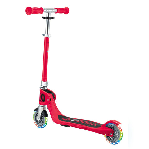 Globber Flow Foldable Junior Lights 2-Wheel Scooter Red 3+ Years