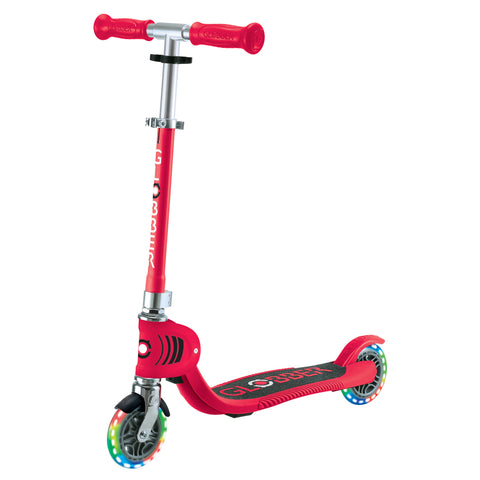 Globber Flow Foldable Junior Lights 2-Wheel Scooter Red 3+ Years