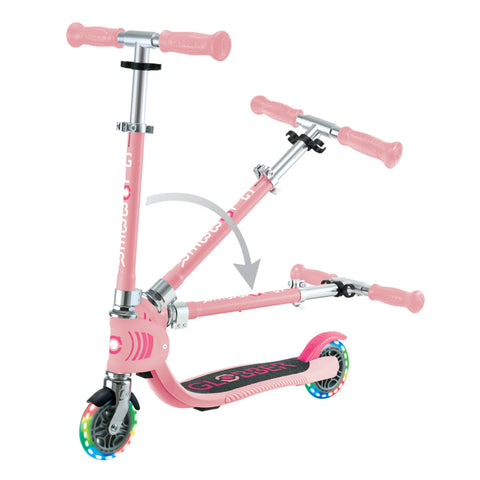 Globber Flow Foldable Junior Lights 2-Wheel Scooter Pastel Pink 3+ Years