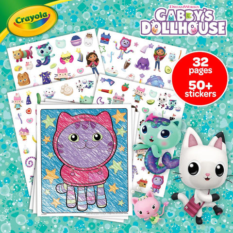 Crayola Gabby's Dollhouse Coloring Book & Stickers