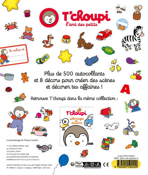 T'choupi Grand Cahier D'autocollants