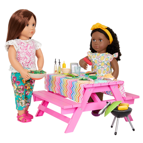 Our Generation Picnic Table & Play Food for 18" Dolls