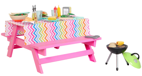 Our Generation Picnic Table & Play Food for 18" Dolls