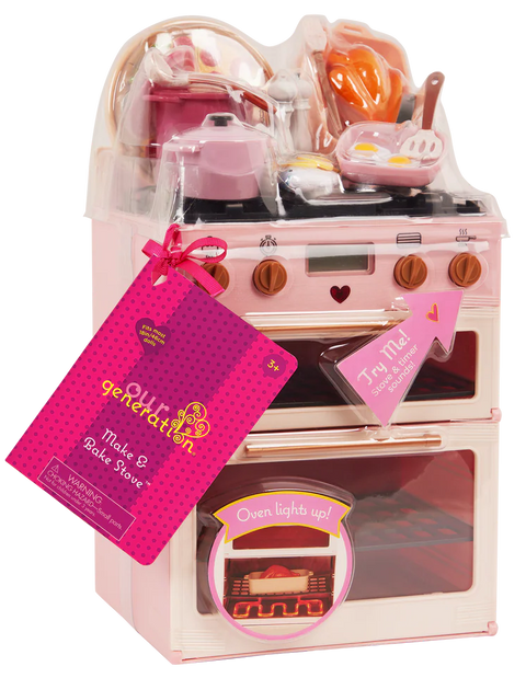 Our Generation Make & Bake Stove 25-pc Double Oven Kitchen Playset for 18" Dolls