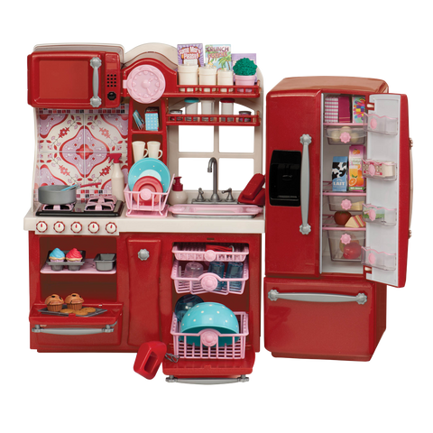 Our Generation Gourmet Kitchen Set Red for 18" Dolls