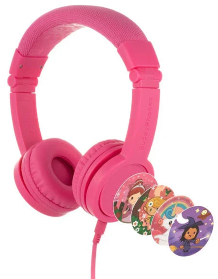 Buddyphones Explore Plus Foldable Headphones With Mic Rose Pink