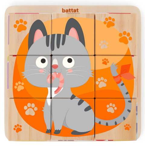 Battat Wooden Puzzle Cube Pets