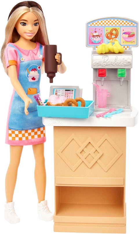 Barbie Skipper Doll and Snack Bar Playset with Color-Change Feature and Accessories, First Jobs