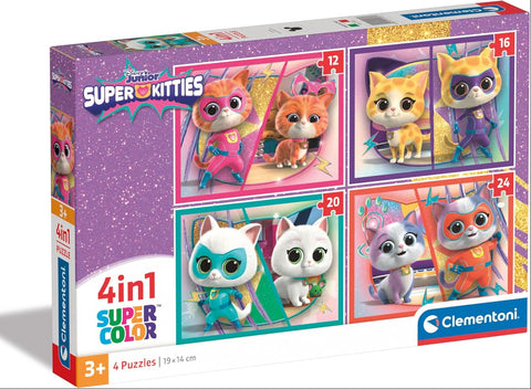 Clementoni SuperColor 4 in 1 Disney Super Kitties Puzzle 12, 16, 20, 24 Pieces