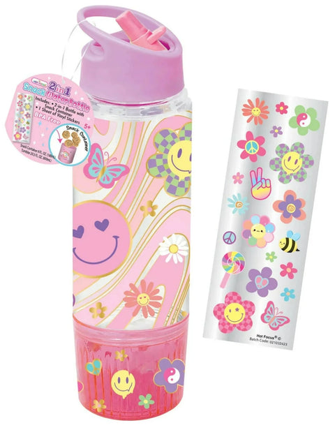 Hot Focus Collapsible Water Bottle, Groovy Flower