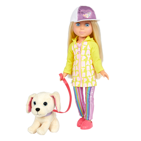 Glitter Girls Lora & Cleo Posable 36cm Doll & Pet Golden Retriever