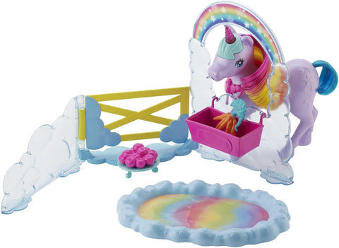 Barbie Dreamtopia Unicorn Pet Playset With Royal Fashion Doll, Unicorn Toy, Color Change, Potty Feature & 18 Accessories