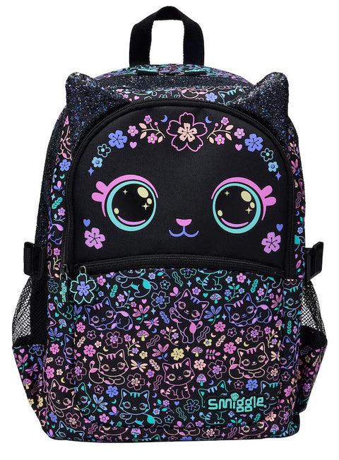 Smiggle Black Eclipse Classic Attach Backpack 42cm School Set
