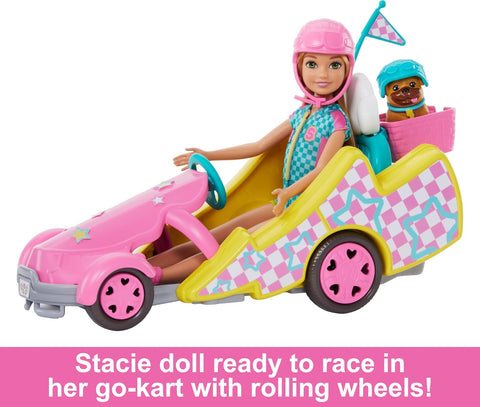 Barbie Stacie Doll with Go-Kart Car with Rolling Wheels