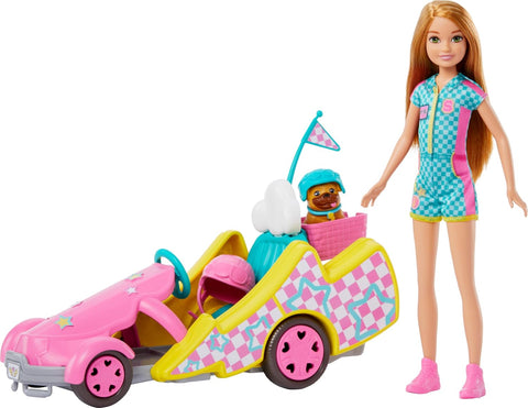 Barbie Stacie Doll with Go-Kart Car with Rolling Wheels