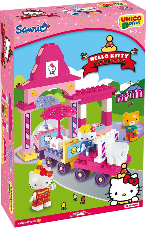 Hello Kitty's Funpark Train, Unico Plus, 51 Pieces