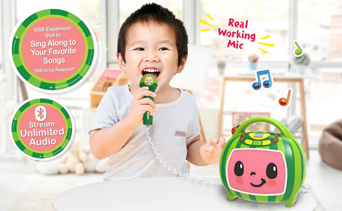 KIDDESIGNS Cocomelon Bluetooth Sing-Along Karaoke Player